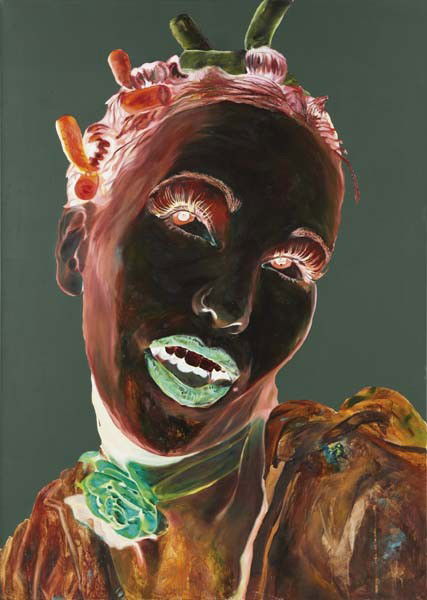 Artists Anonymous, Miss Piggy, 2004-2005: Miss Piggy, 2004-2005 Oil and blackboard paint on canvas. 55 x 39 1/2 in. (139.7 x 100.3 cm). Signed, titled and dated "Miss Piggy, 2004-2005, Artists Anonymous" on the overlap. PROPERTY FROM THE SUS