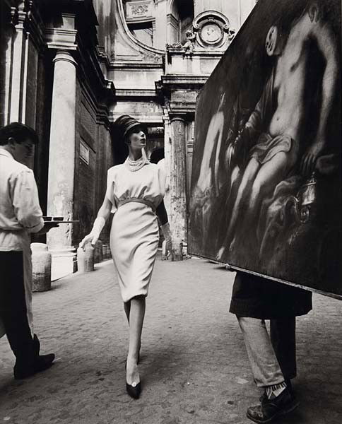 WILLIAM KLEIN Simone and Coffee and Painting, Rome,: Simone and Coffee and Painting, Rome, 1962 Gelatin silver print, printed later. 40 x 30 in. (101.6 x 76.2 cm). Signed, titled and dated in pencil on the verso. Please note this work is one from an ed