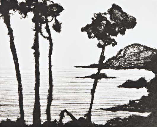 VIK MUNIZ 12,000 Yards (Lac D'Annecy) from Pictures: 12,000 Yards (Lac D'Annecy) from Pictures of Thread, 1995 Gelatin silver print. 17 1/2 x 21 7/8 in. (44.5 x 55.6 cm). Signed, titled, dated and numbered in pencil in the margin. One from the edition o