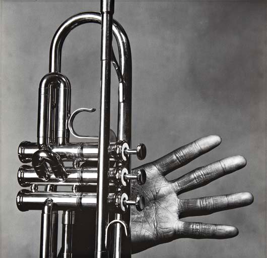 IRVING PENN Miles Davis hand and trumpet, New York,