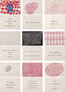 Louise Bourgeois: What is the Shape of This Problem (MoMA 658-667) 1999 The set of nine letterpress and lithography diptychs, on Arches paper, the full sheets, lacking the title page. all S. 12 x 17 in. (30.5 x 43.2 cm