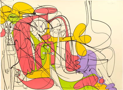 George Condo: Reclining Nude Forms (State I) 2001 Lithograph in colors, on wove paper, the full sheet. S. 26 x 35 1/4 in. (66 x 89.5 cm) Signed, annotated 'ST. I' and numbered 20/20 in pencil, published by