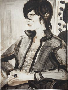 Elizabeth Peyton: Nick 2004/2013 Etching and aquatint, on Tout Cas paper, the full sheet. S. 31 3/4 x 24 in. (80.6 x 61 cm) Signed, titled, dated '2004-2013' and numbered 1/20 in pencil, published by Two Palms Press,