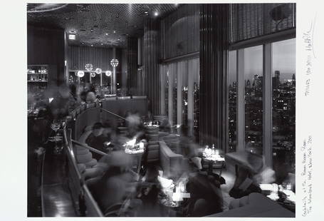 Matthew Pillsbury: Cocktails at the Boom Boom Room, The Standard Hotel, New York 2011 Archival pigment print, on photo paper, with full margins. I. 12 1/2 x 15 3/4 in. (31.8 x 40 cm) S. 13 x 19 in. (33 x 48.3 cm) Signed