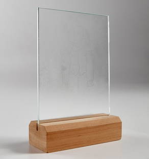 Juan Muñoz: Augenblick (Glimpse) (P. 43) 1995 Hand-etched glass (the image becomes momentarily visible by breathing on the glass). 5 1/2 x 3 5/8 x 1 1/2 in. (14 x 9.2 x 3.8 cm) Incised with signature and