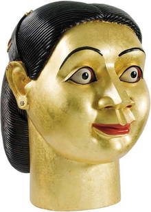 RAVINDER REDDY, Untitled, 2006: Untitled, 2006 Painted and gilt polyester, resin and fibreglass. 82 x 77 x 58 cm (32 1/4 x 30 1/4 x 22 7/8 in). ‡ PROVENANCE Private Collection Ravinder Reddy's monumental sculptures of women ar