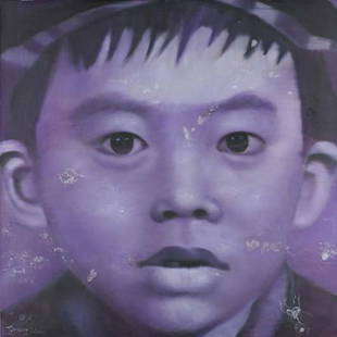 LI TIANBING, Autoportrait Mauve No. 3, 2007: Autoportrait Mauve No. 3, 2007 Oil on canvas. 150 x 150 cm (59 x 59 in). Signed and dated 'Tianbing Li 2007' lower left. PROVENANCE Kashya Hildebrand, New York "Each boy or girl today will have an alb