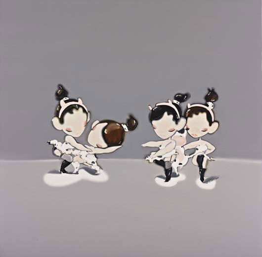HAN YAJUAN, Kingdom of Milk No. 19, 2006: Kingdom of Milk No. 19, 2006 Oil on canvas. 79.5 x 79.5 cm (31 1/4 x 31 1/4 in). Signed in Pinyin and dated 'HAN YA JUAN 2006' lower right; further signed and titled in Chinese and dated 'Kingdom of M