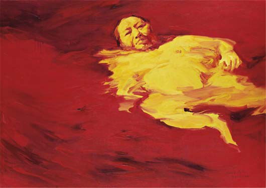GAO QIANG, Mao, 2008: Mao, 2008 Oil on canvas. 140 x 200 cm (55 1/8 x 78 3/4 in). Signed in Chinese and Pinyin and dated '2008 Gao.Qiang' lower right and further on the reverse. PROVENANCE Acquired directly from the artist