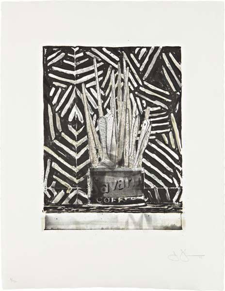JASPER JOHNS, Savarin 5 (Corpse and Mirror), 1978: Savarin 5 (Corpse and Mirror), 1978 Lithograph in colors, on Richard De Bas paper, the full sheet, I. 16 1/2 x 12 1/2 in. (41.9 x 31.8 cm); S. 25 3/4 x 19 3/4 in. (65.4 x 50.2 cm) signed and numbered