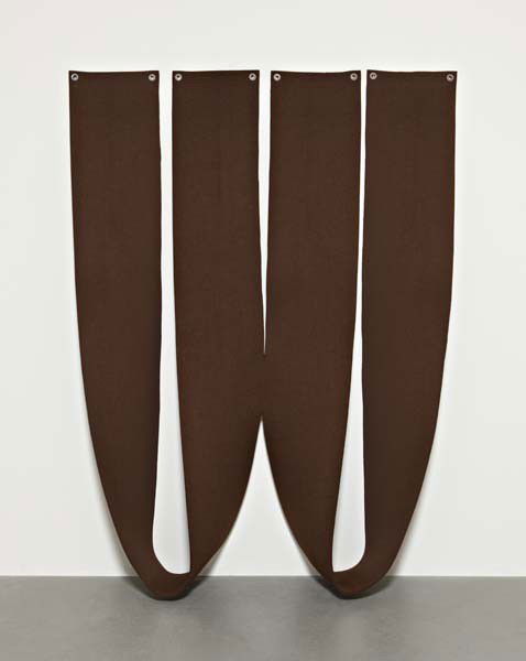 ROBERT MORRIS, Untitled, 1983-1984: Untitled, 1983-1984Industrial brown felt and metal grommets in two parts. Overall 94 3/4 x 73 in. (240.7 x 185.4 cm.) PROVENANCE Galerie Nordenhake, Berlin; Sale: Sotheby's, New York, Contemporary Art