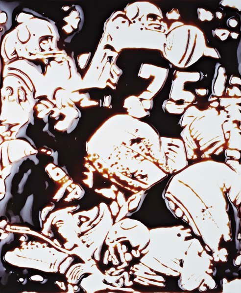 VIK MUNIZ, Tackle (Pictures of Chocolate), 2001: Tackle (Pictures of Chocolate), 2001 Cibachrome. 59 x 48 1/2 in. (149.9 x 123.2 cm.) Signed "Vik Muniz" on a label adhered to the reverse of the mount. This work is from an edition of three plus three