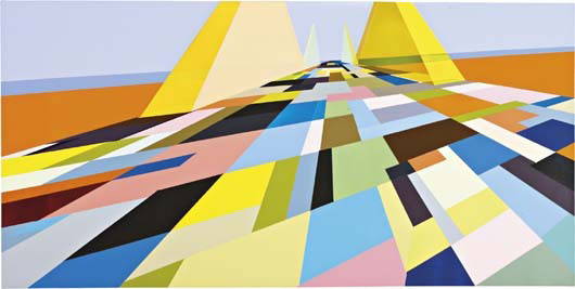 TORBEN GIEHLER, Untitled, 2001: Untitled, 2001 Acrylic on canvas. 36 x 72 in. (91.4 x 182.9 cm.) Initialed, titled and dated "2.2.2001, TG, Untitled" on the overlap. PROVENANCE Coalition for the Homeless Benefit, 2007