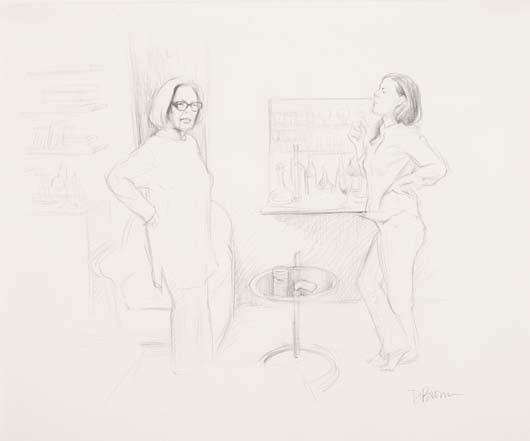 DELIA BROWN, Untitled, 2001: Untitled, 2001 Graphite on paper. 14 x 16 1/2 in. (35.6 x 41.9 cm.) Signed "D. Brown" lower right. PROVENANCE Margo Leavin Gallery, Los Angeles EXHIBITED Los Angeles, Margo Leavin Gallery, Delia Brown