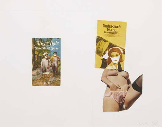 RICHARD PRINCE Dude Ranch Nurse, 2008: Dude Ranch Nurse, 2008 Lithograph with collage and graphite additions, on wove paper, the full sheet, S. 19 x 24 in. (48.3 x 61 cm) signed and numbered 95/96 in pencil, published by Serpentine Gallery