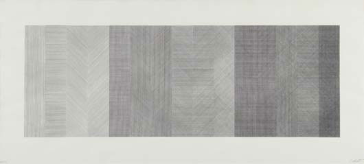 SOL LEWITT Horizontal Composite (Black and White),: Horizontal Composite (Black and White), 1970 Screenprint in colors, on Strathmore paper, with full margins, I. 12 x 33 1/2 in. (30.5 x 85.1 cm); S. 18 x 40 in. (45.7 x 101.6 cm) signed and numbered 38