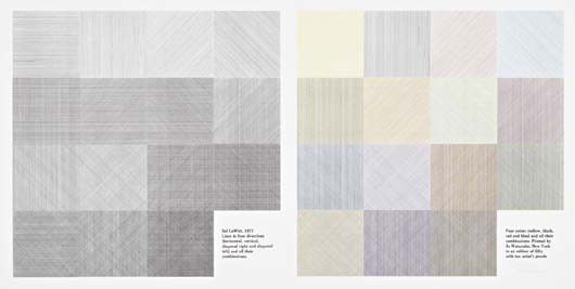 SOL LEWITT Lines in four directions (horizontal, v: Lines in four directions (horizontal, vertical, diagonal right and diagonal left) & all their combinations, 1977 Screenprint in colors, on Arches 88 paper, with full margins, overall I. 16 x 33 in. (4