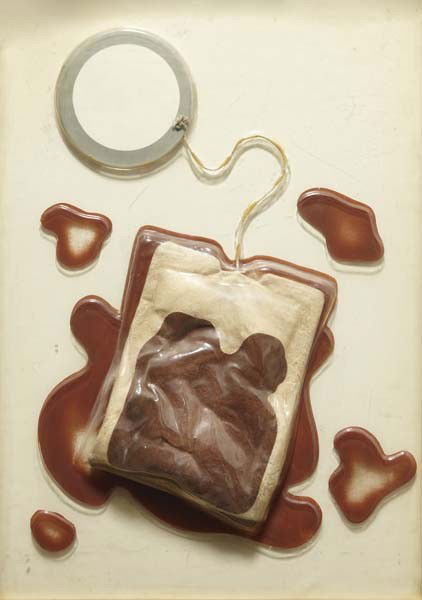 CLAES OLDENBURG Tea Bag, from 4 on Plexiglas portf: Tea Bag, from 4 on Plexiglas portfolio, 1966 Multiple comprised of laminated vacuum-formed vinyl, screenprinted vinyl, felt and Plexiglas and rayon cord, 38 3/4 x 27 3/4 in. (98.4 x 70.5 cm) presumabl