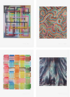 Bernard Frize: Aimé; Extension 2; Caisse; and Rami 2013 Four digital prints in colours, on Fine Art cotton paper, with full margins. all I. various all S. 70.2 x 50.4 cm (27 5/8 x 19 7/8 in.) All signed and eac