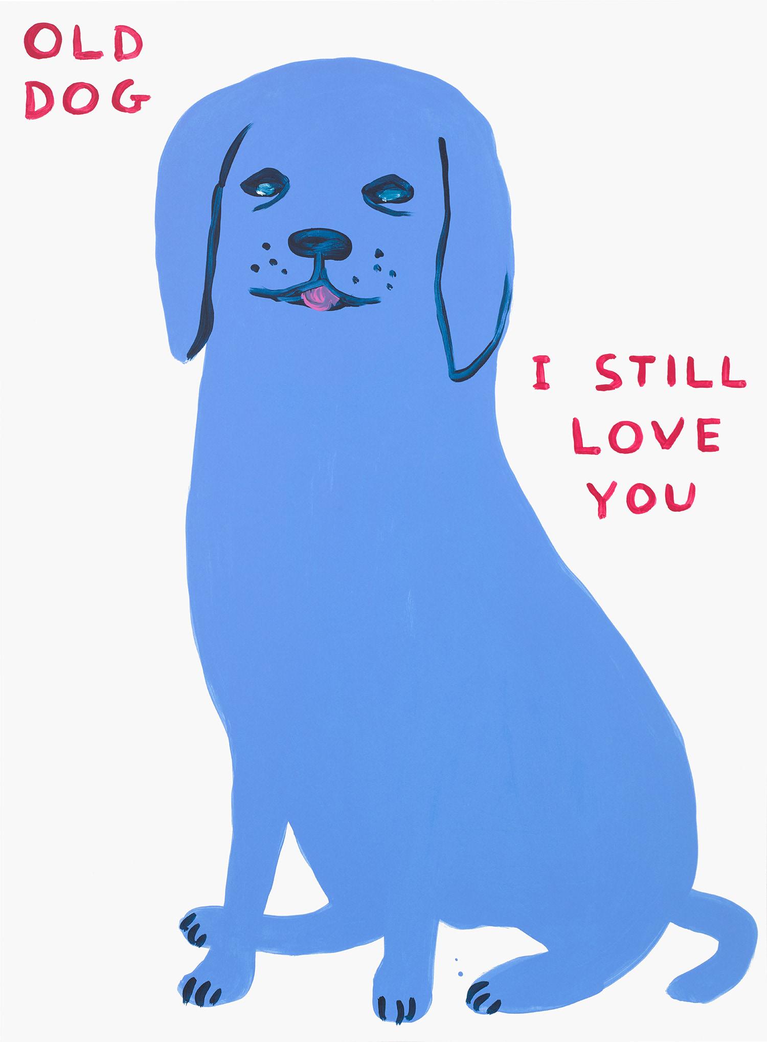 David Shrigley: Untitled (Old Dog) 2021 Screenprint in colours, on Somerset paper, the full sheet. S. 76.1 x 56.1 cm (29 7/8 x 22 in.) Signed with initials, dated and numbered 79/125 in pencil on the reverse, publish