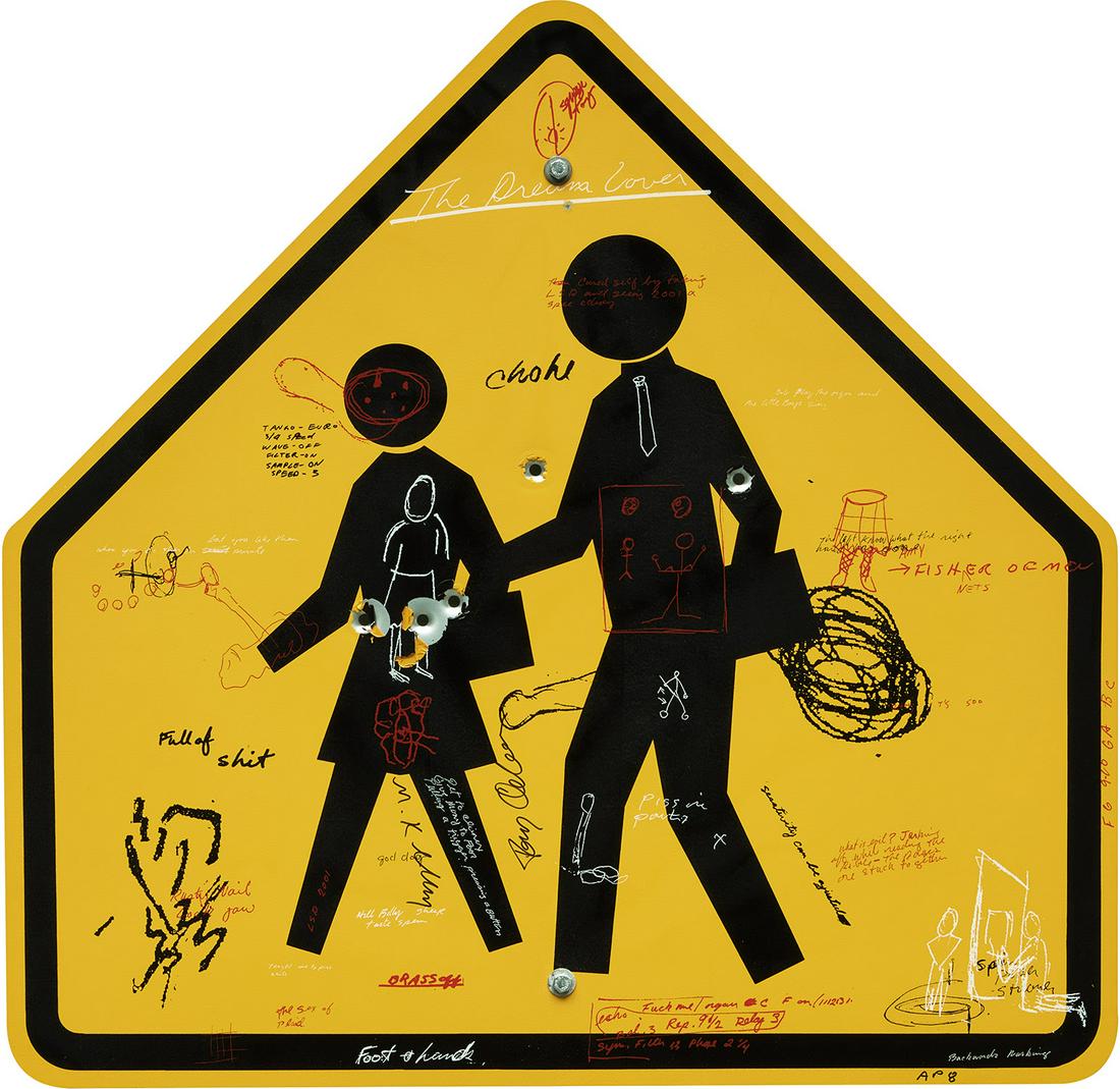 Mike Kelley and Tony Oursler: Mike Kelley and Tony Oursler Poetics Country (S. p. 414) 1997 Screenprint in colors, on aluminum with bullet holes. 34 5/8 x 36 x 1 in. (87.9 x 91.4 x 2.5 cm) Signed by both artists and numbered 'AP 8