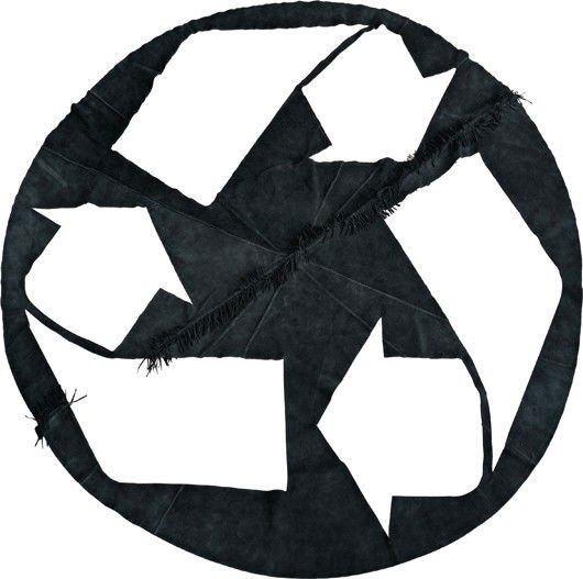 KELLEY WALKER, Untitled (black suede), 2005: Untitled (black suede), 2005 Black suede with fringe. Diameter: 147 cm (58 in). This work is unique and accompanied by a certificate of authenticity. PROVENANCE Paula Cooper Gallery, New York; Private