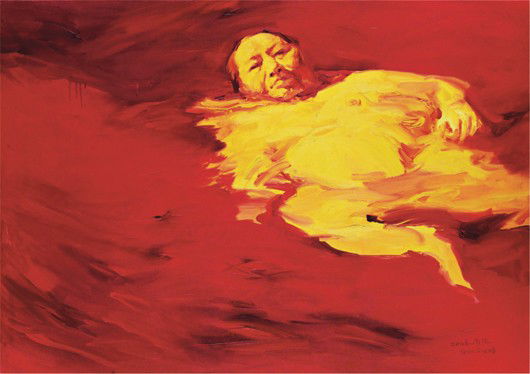 GAO QIANG, MAO, 2008: MAO, 2008 Oil on canvas. 140 × 200 cm (55 1/8 × 78 3/4 in). Signed in Chinese and Pinyin and dated '2008 Gao Qiang' lower right and further on the reverse. Δ PROVENANCE Acquired directly from t
