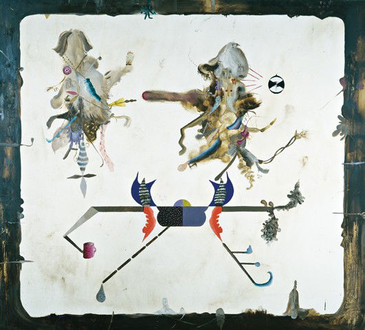 MICHAEL BAUER, L.O.R.D.S. 4000, 2006: L.O.R.D.S. 4000, 2006 Oil on canvas. 190 x 210 cm (74 3/4 x 82 5/8 in). Signed, titled and dated 'M. BAUER 2006 L.O.R.D.S. 4000' on the reverse. ♠ PROVENANCE HOTEL, London.% EXHIBITED London, HO