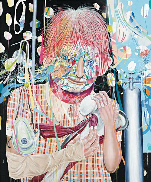 CLAYTON BROTHERS, Always to Comfort, 2007: Always to Comfort, 2007 Mixed media on canvas. 177.7 x 147.4 cm (69 7/8 x 58 in). Signed 'C. Clayton R. Clayton' and further signed, titled and dated 'ALWAYS TO COMFORT 2007 CLAYTON BROTHERS' on the r