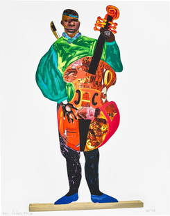 Lubaina Himid - Naming the Money: Kwesi, 2004/2021, from Tate Modern 21 Years Portfolio: Lubaina Himid Naming the Money: Kwesi, 2004/2021, from Tate Modern 21 Years Portfolio2021 Screenprint in colours, on Somerset Satin paper, with full margins. I. 72 x 41 cm (28 3/8 x 16 1/8 in.) S. 76