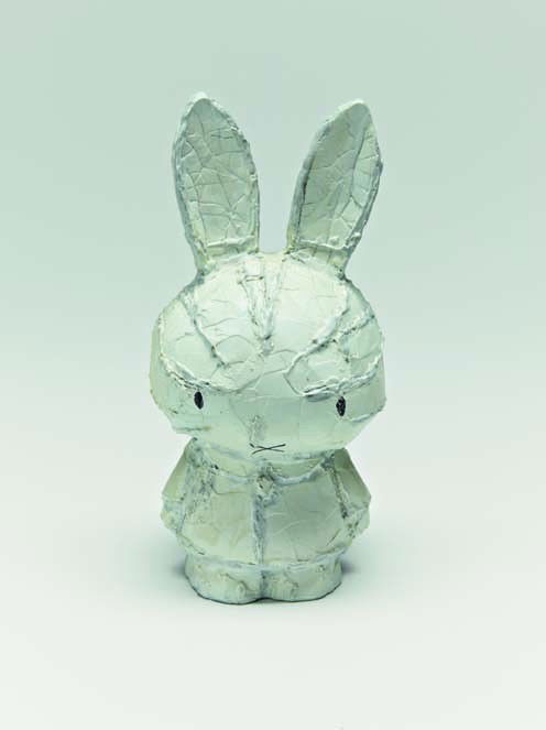 TOM SACHS, Miffy, 2002: Miffy, 2002 Bondo, acrylic and ink on bronze. 9 1/2 x 4 1/2 x 4 1/4 in. (24.1 x 11.4 x 10.8 cm) Inscribed "© Mercis bv, 1953-2000, illustrations Dick Bruna, Tom Sachs Made in U.S.A." on the reverse.