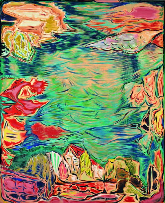 BRIAN FAHLSTROM, Fate in Bloom, 2007: Fate in Bloom, 2007 Oil on canvas. 96 x 78 in. (243.8 x 198.1 cm) Signed, titled and dated "Brian Fahlstrom 'Fate in Bloom' 2007" on the reverse and on the stretcher. PROVENANCE Marc Foxx Gallery, Los