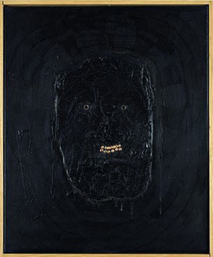 CHARLIE HAMMOND, In the middle of great scenery of: In the middle of great scenery of stalagmites and stalactites a tar pit containing a human fish has been established, 2006 Oil, acrylic, resin on canvas over plywood, framed. 25 x 21 in. (63.5 x 53.3 