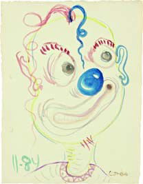 GEORGE CONDO, Untitled, 1984: Untitled, 1984 Conté crayon and watercolor on paper 11 1/2 x 8 3/4 in. (29.2 x 22.2 cm) Signed and dated "11.84, Condo" along the lower edge. PROVENANCE Barbara Gladstone Gallery, New York