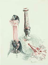 GEORGE CONDO, Untitled, 1984: Untitled, 1984 Conté crayon on paper. 12 1/2 x 9 1/2 in. (31.8 x 24.1 cm) Dated "12.84" lower margin. PROVENANCE Barbara Gladstone Gallery, New York