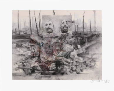 Jenny Saville: Jenny Saville The Voice of the Shuttle (Philomela) 2015 Indigo digital print, on Somerset paper, with full margins. I. 12 x 15 1/2 in. (30.5 x 39.4 cm) S. 15 3/4 x 19 3/4 in. (40 x 50.2 cm) Signed, da