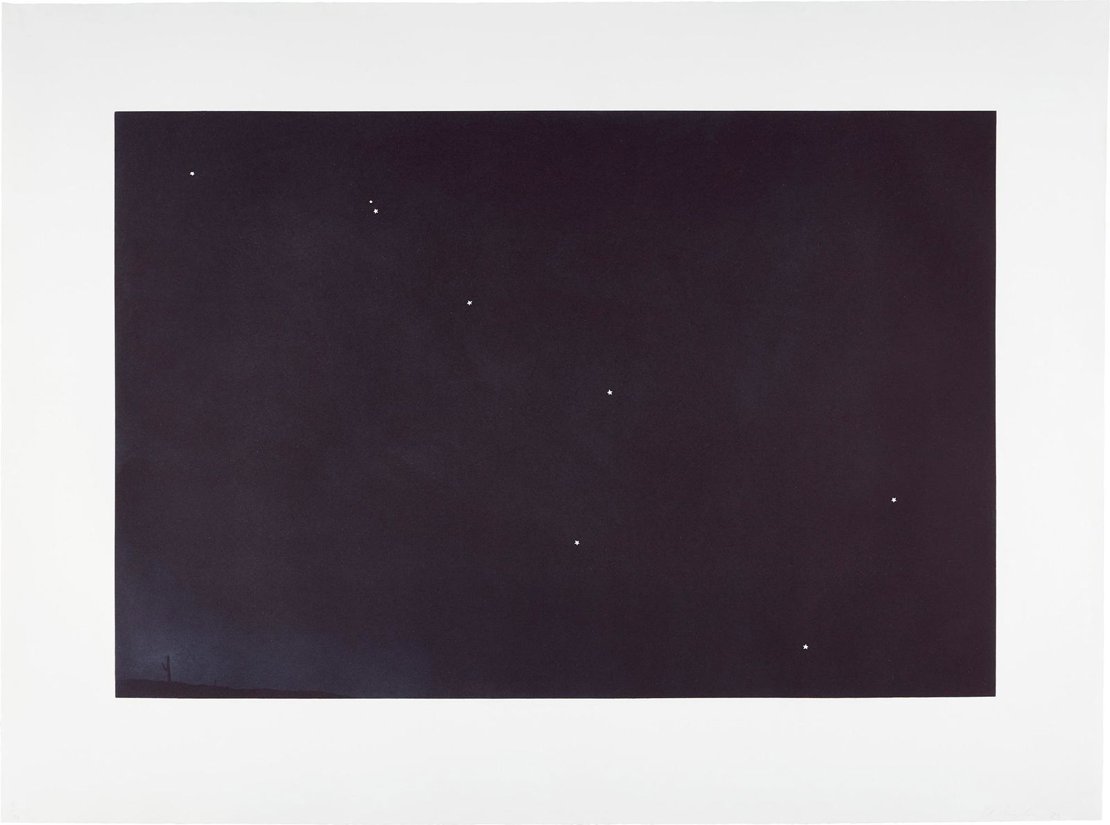 Ed Ruscha: Ed Ruscha Big Dipper over Desert (E. 321) 1982 Aquatint in colors, on Arches paper, with full margins. I. 23 7/8 x 35 3/4 in. (60.6 x 90.8 cm) S. 33 1/2 x 44 3/4 in. (85.1 x 113.7 cm) Signed, dated an