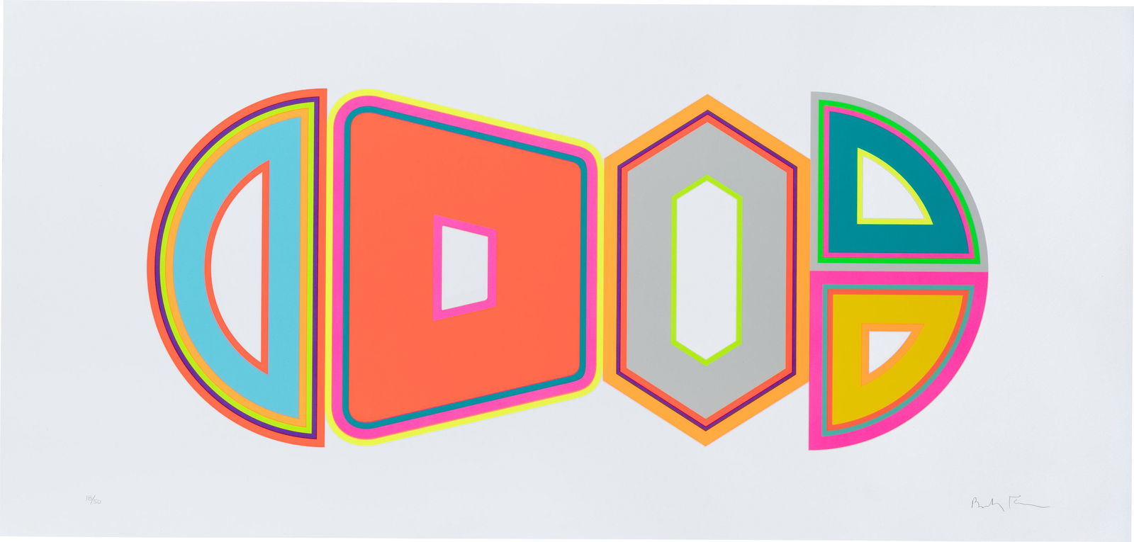 Beverly Fishman: Beverly Fishman Untitled (Pain, Asthma, Depression, ADHD) 2019 Screenprint in colors, on Cougar White paper, with full margins. I. 12 x 28 1/4 in. (30.5 x 71.8 cm) S. 18 x 38 in. (45.7 x 96.5 cm) Sign