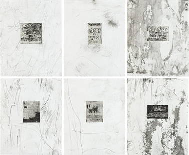 Mark Bradford: Mark Bradford Untitled 2012 The complete set of six etchings and photogravure, with chine collé to Rives BFK paper, the full sheets. all S. 20 x 16 in. (50.8 x 40.6 cm) All signed, dated, annotat