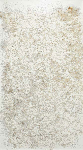 GEORG HEROLD, Untitled, 1990: Untitled, 1990 Cavier, acrylic and lacquer on canvas. 320 × 180.3 cm (126 × 71 in). Signed anddated 'Herold 90' on the reverse and on the stretcher. ‡ ♠ PROVENANCE Galerie Max Hetzler, C