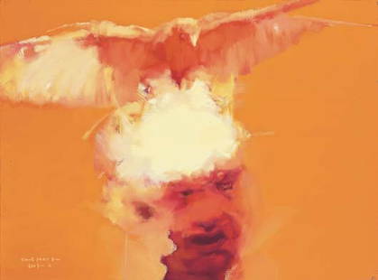YANG SHAOBIN, Hunting, 2003: Hunting, 2003 Oil on canvas. 70.1 x 89.9 cm (27 5/8 x 35 3/8 in). Signed and dated 'YANG SHAOBIN 2003-2' lower left; further signed in Chinese and dated 'Yang Shaobin 2003-2' on the reverse. ‡ P