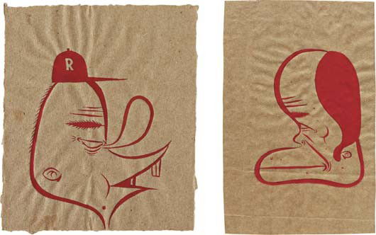 BARRY MCGEE, Two works: i) Untitled; ii) Untitled: Two works: i) Untitled; ii) Untitled Acrylic on paper i) 22 x 14.5 cm (7 7/8 x 5 3/4 in); ii) 14 x 12 cm (5 1/2 x 4 3/4 in). ‡ PROVENANCE Private Collection, California