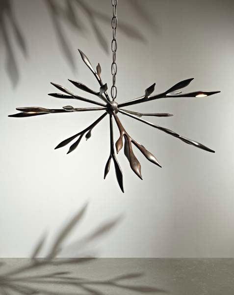 HERVÉ VAN DER STRAETEN, Custom "Palme" chandelier,: Custom "Palme" chandelier, 2006 Patinated bronze, frosted glass. 101 in. (256.5 cm) drop, 78 in. (198.1 cm) diameter PROVENANCE Acquired directly from the artist LITERATURE Eric Boman, "Dark Victory,"