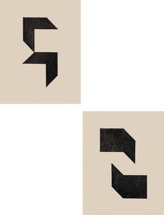 WILLYS DE CASTRO, Two Works: Projetos Para Pintura,: Two Works: Projetos Para Pintura, 1958 Gouache on paper. Each 3 1/2 x 2 3/4 in. (9 x 7 cm). Dated on the reverse. This work is accompanied by a certificate of authenticity signed by Hércules Barsotti