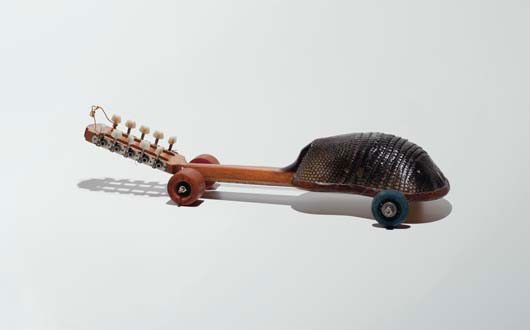 ABRAHAM CRUZVILLEGAS, Ground Motion, 2004: Ground Motion, 2004 Charango guitar, wood, iron and plastic. 23 x 8 x 5 in. (58.4 x 20.3 x 12.7 cm). PROVENANCE Roberts & Tilton, Los Angeles MEXICAN