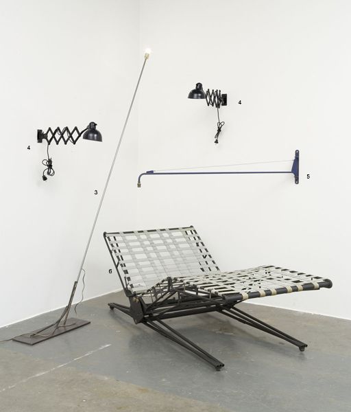 CHRISTIAN DELL 1893-1974 Pair of 'Scissor' Wall: CHRISTIANDELL1893-1974Pair of 'Scissor' Wall Lamps, 1940s.Manufactured by Kaiser & Co., Neheim-Hüsten. Black painted metal,