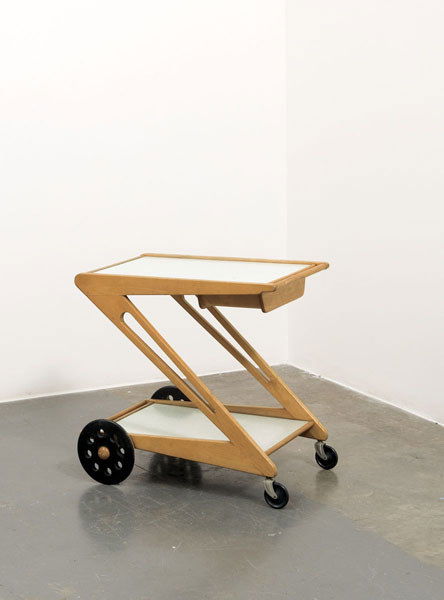 CEES BRAAKMAN 1917-1995 Trolley, circa 1950s.: CEESBRAAKMAN1917-1995Trolley, circa 1950s.Manufactured by Pastoe, Utrecht. Birch, lacquered birch, laminated wood.