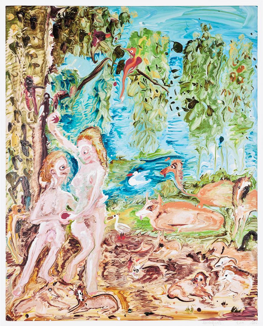 Genieve Figgis: Adam and Eve 2019 Archival inkjet print in colors, on Hahnemühle paper, with full margins. I. 26 1/2 x 21 1/4 in. (67.3 x 54 cm) S. 27 1/2 x 22 1/4 in. (69.9 x 56.5 cm) Signed, dated and numbered