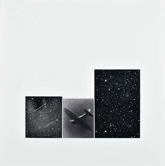 VIJA CELMINS,Concentric Bearings, C, 1984: Concentric Bearings, C, 1984 Aquatint, drypoint and mezzotint in colors, on Rives BFK paper, with full margins, overall I. 8 1/8 x 13 1/2 in (20.6 x 34.3 cm); S. 20 1/4 x 20 1/8 in (51.4 x 51.1 cm) si