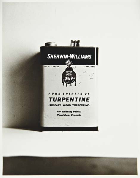 ED RUSCHA,Sherwin-Williams Turpentine, from Produc: Sherwin-Williams Turpentine, from Product Still Lifes, 1961/1999 Gelatin silver print, on matte photo paper, with full margins, I. 13 1/2 x 10 1/2 in (34.3 x 26.7 cm); S. 14 x 11 in (35.6 x 27.9 cm) s